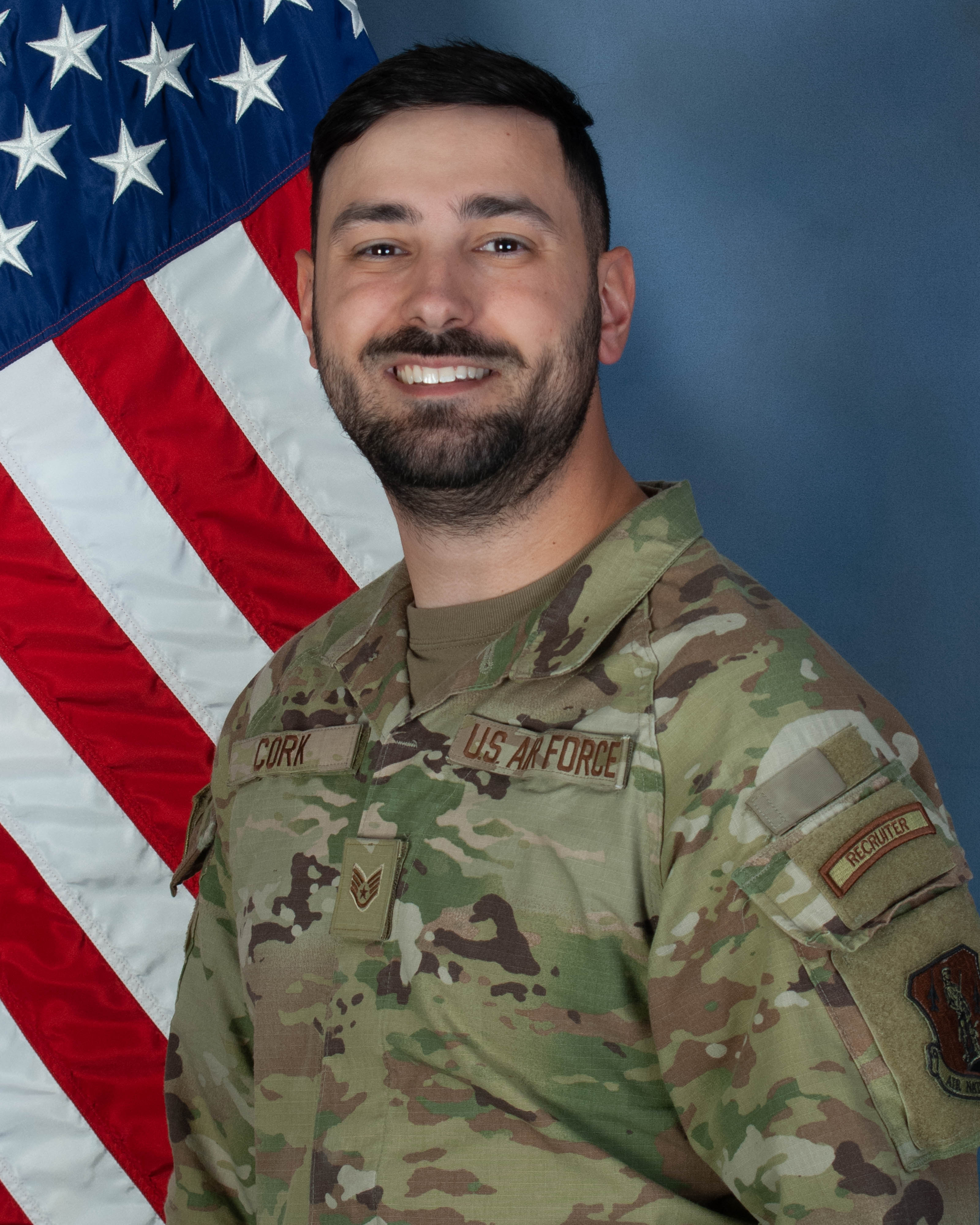 Female airman wearing OCPs in official photo